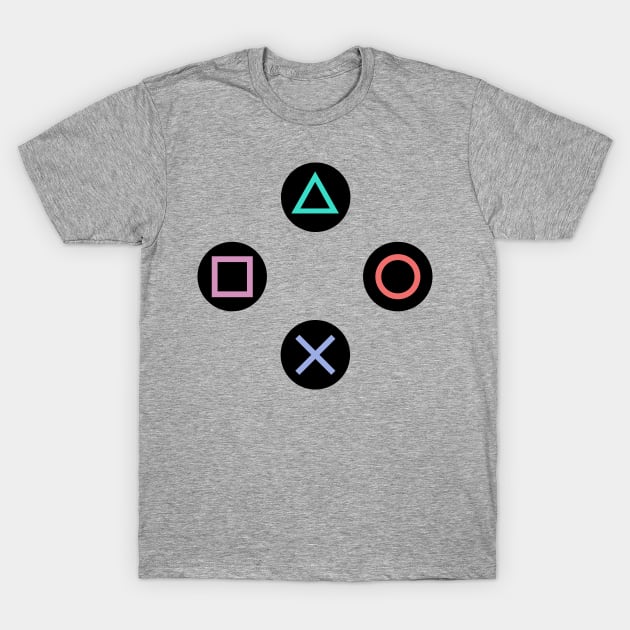 Play with Playstation Controller Buttons T-Shirt by XOOXOO